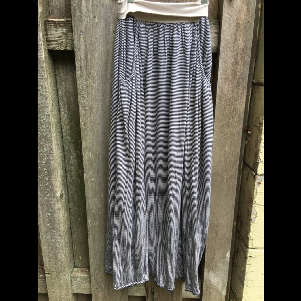 Garnet Hill Maxi Striped Skirt